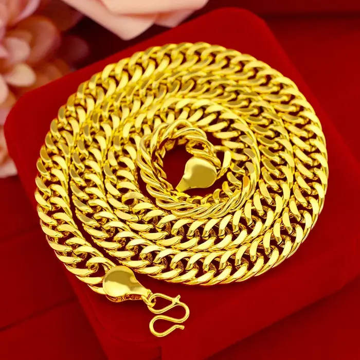 Collier en or plaqué 24 carats pour homme