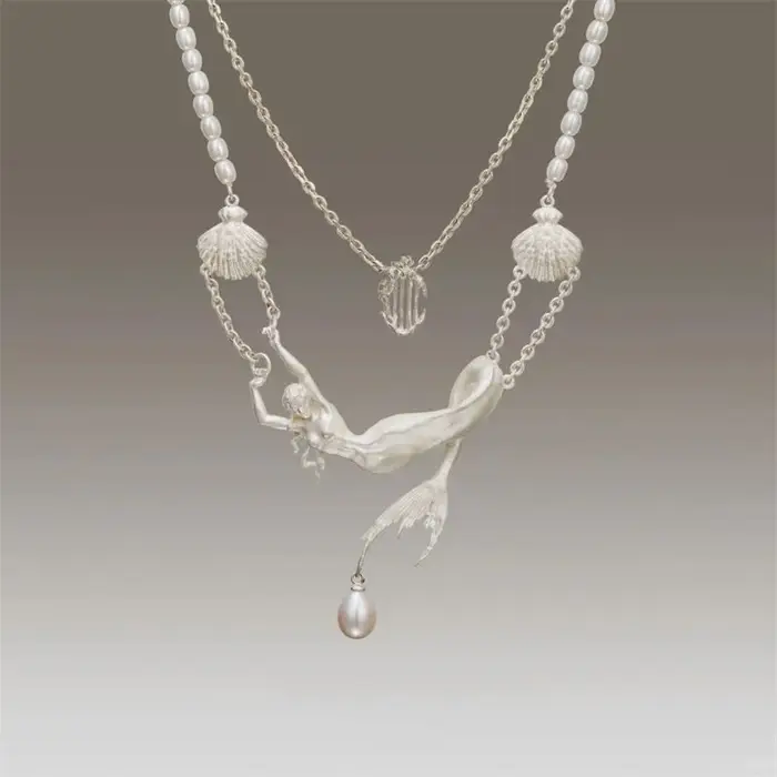 Collier sirène de style vintage pour hommes et femmes