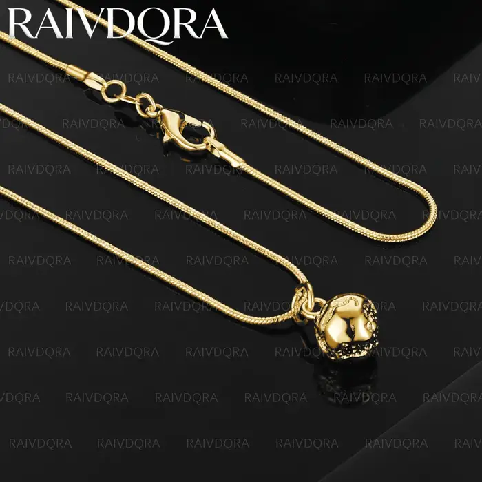 Collier pendentif boule irrégulière plaqué or 18 carats pour femmes et hommes