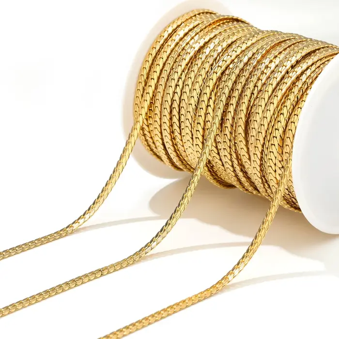 Chaîne cubaine en acier inoxydable couleur or pour bricolage bijoux collier bracelets gourmettes composants faits à la main fournitures en vrac pour occasions spéciales