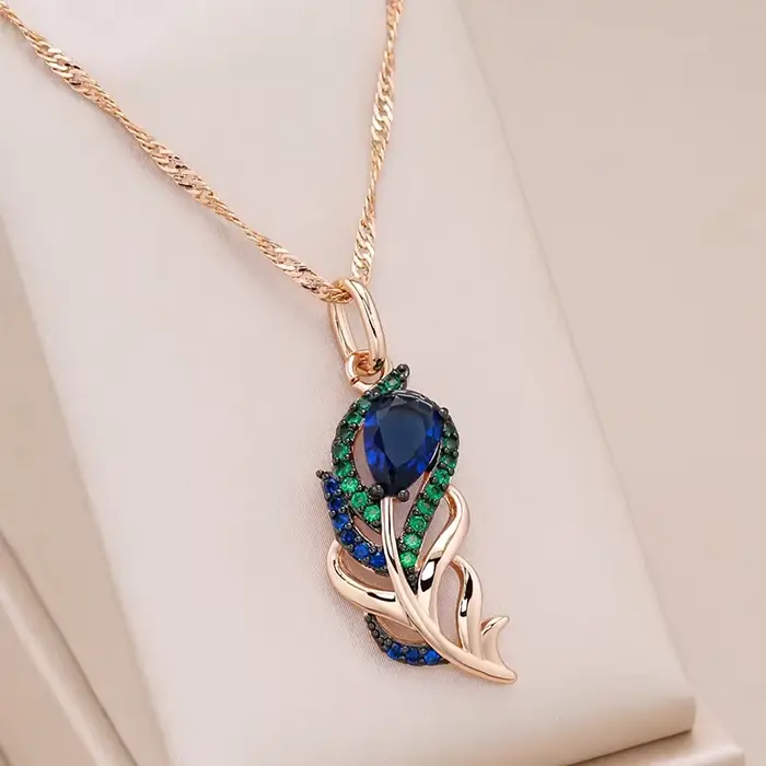 Wbmqda – pendentif et collier papillon uniques pour femmes, couleur or Rose 585, accessoires de bijoux animaux de luxe