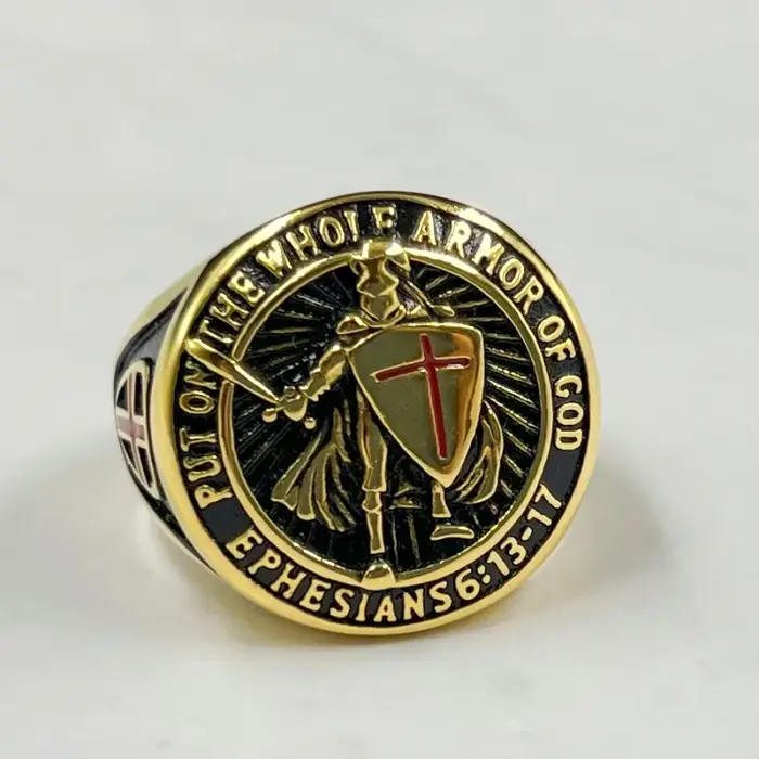 Bague à motif de croix chrétienne pour hommes