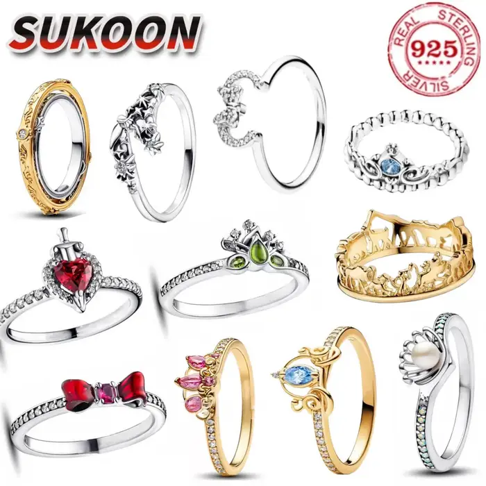 Bague en argent 925% pur avec nœud papillon, cœur et couronne en zircone, cadeau d'amour pour femmes