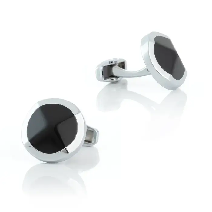 Boutons de manchette français pour hommes, ronds, noirs, à la mode, britannique, coréen, accessoires