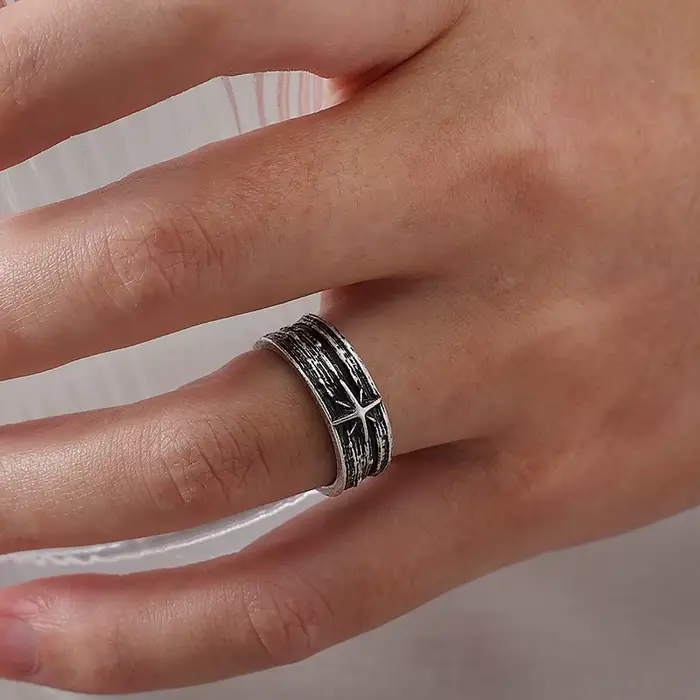 Bague rétro Stary Night Art pour hommes