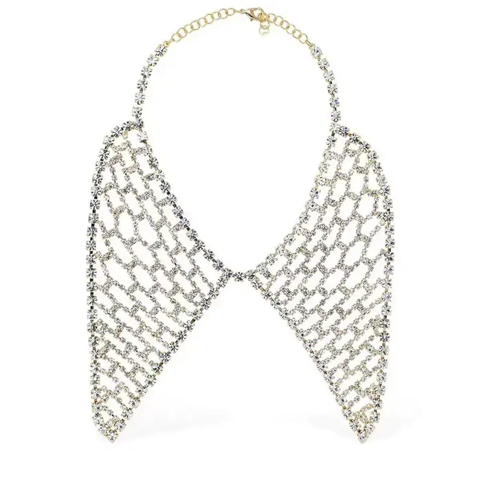 Collier en maille à la mode avec diamant d'eau, nouveau Style, chaîne de cou, forme géométrique, monocouche, bijoux pour femmes
