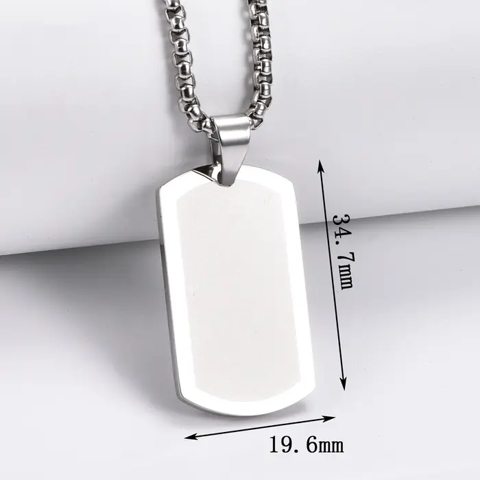 Collier pendentif militaire en acier inoxydable, 1 pièce, argent, or, noir, plaque d'étiquette de ch