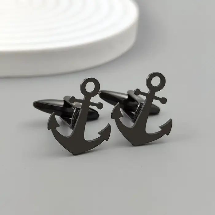 Boutons de manchette Ancre pour hommes, pour poignets de chemise, de haute qualité, classiques, nautiques, Ancre USN Navy, Relojes Gemelos