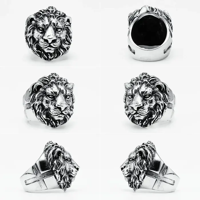 Bague Lion en acier inoxydable 316L pour hommes, roi de la forêt, bijou punk rock pour occasions spéciales, cadeau idéal pour petit ami, frère ou papa
