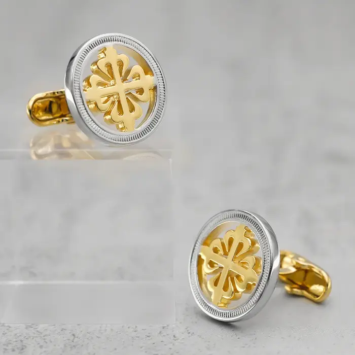 Boutons de manchette de luxe en forme de fleur d'iris