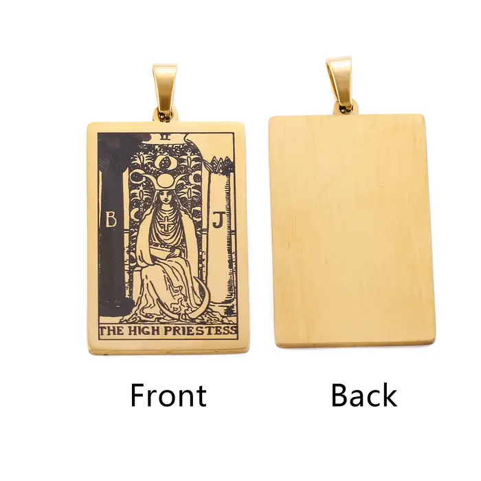 22 cartes de Tarot collier pendentif en acier inoxydable arcanes majeurs Divination breloques pour bijoux collier personnalisé faisant cadeau bricolage