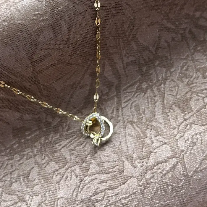 Collier coeur imbriqué acier titane femme chaîne pop-corn bijou mariage naissance cadeau femme occasion spéciale