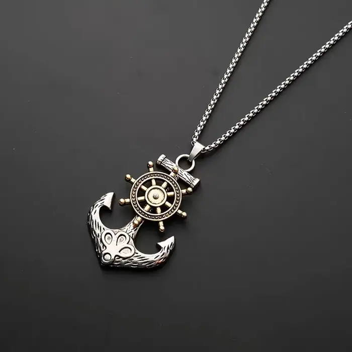 Collier vintage en acier inoxydable pour hommes et femmes