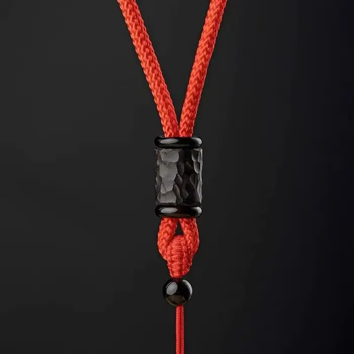 Collier en bois d'ébène tissé à la main, corde unisexe, Long, Simple, Vintage, accessoire de bijoux, collier polyvalent