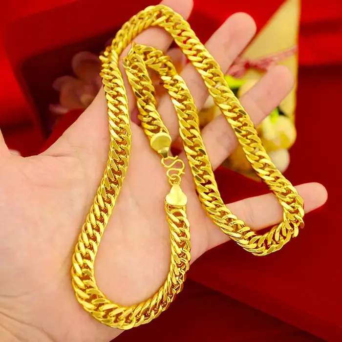 Collier en or plaqué 24 carats pour homme