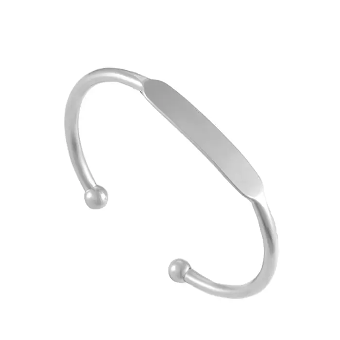 Bracelet Simple en forme de C pour femmes et hommes, ouverture en acier inoxydable, peut être gravé,