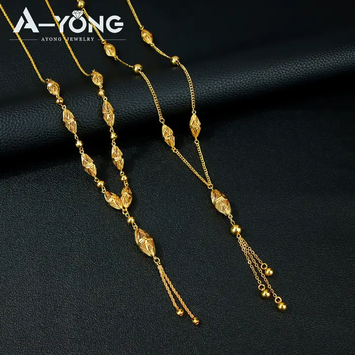 Collier à la Mode de Dubaï Plaqué Or 21 Carats Bijou Traditionnel Élégant pour Mariage Arabe Événements Spéciaux