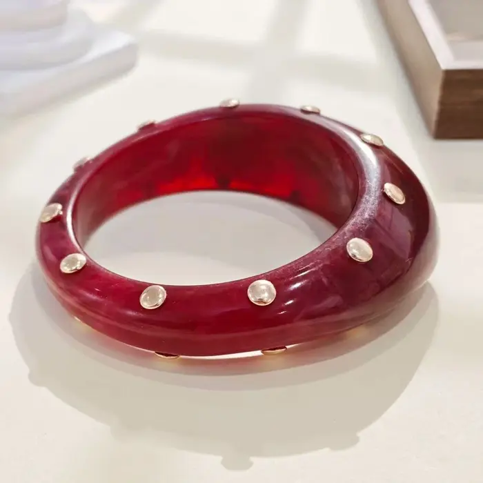 KMVEXO Vintage exagéré Rivet irrégulier résine Bracelet mode géométrique gros Punk bijoux pour les femmes automne hiver nouveau ﻿