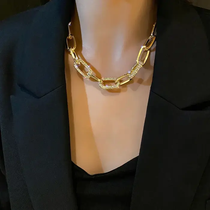 Collier de chaîne épaisse de luxe