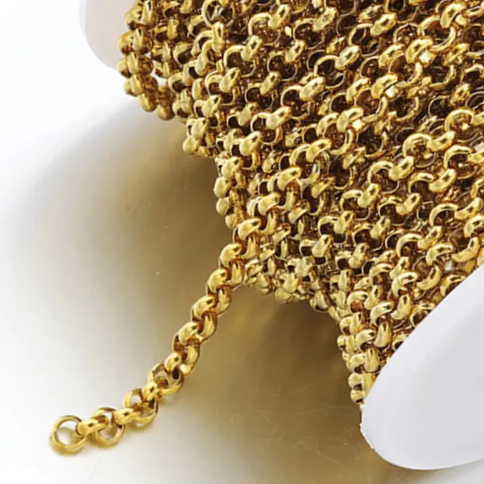 Chaînes en acier inoxydable dorées 2.5/3/4mm forme O pour créations de bijoux à faire soi-même occasions spéciales bijoux personnalisés pour femmes