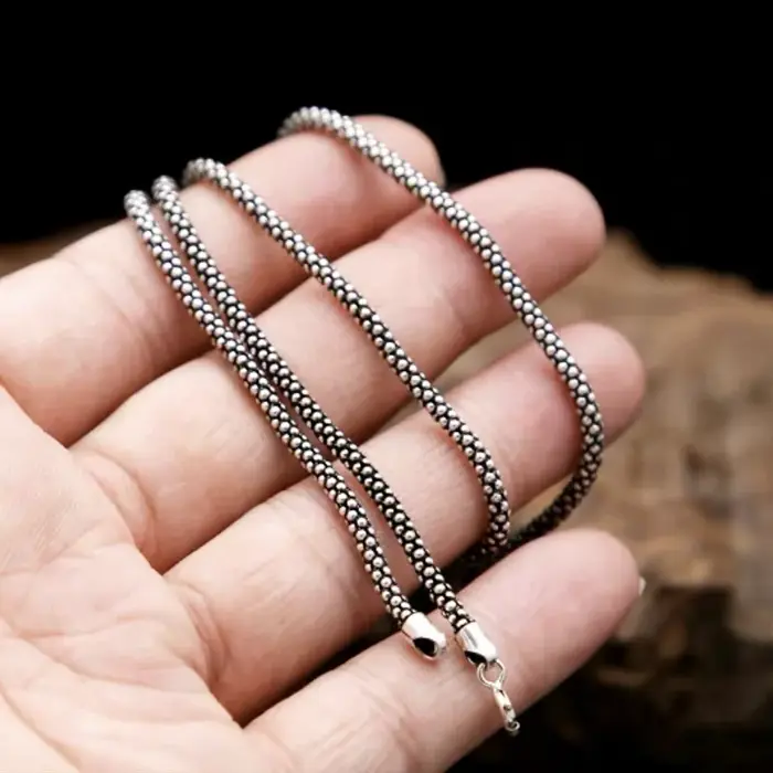 Collier en argent sterling s925 en forme de maïs rétro pour hommes et femmes occasions spéciales partys cadeaux