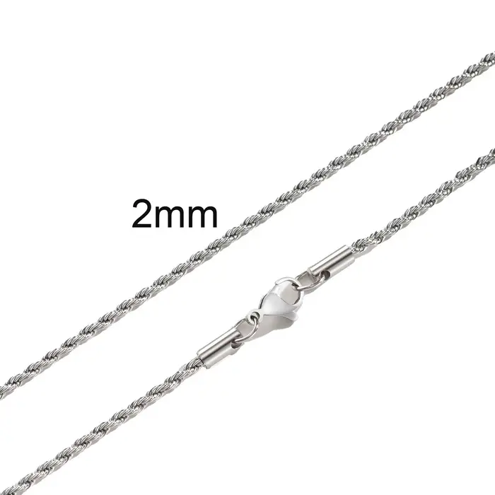 Collier chaîne torsadée en acier inoxydable pour hommes et femmes élégants cadeau occasion spéciale vintage hip-hop