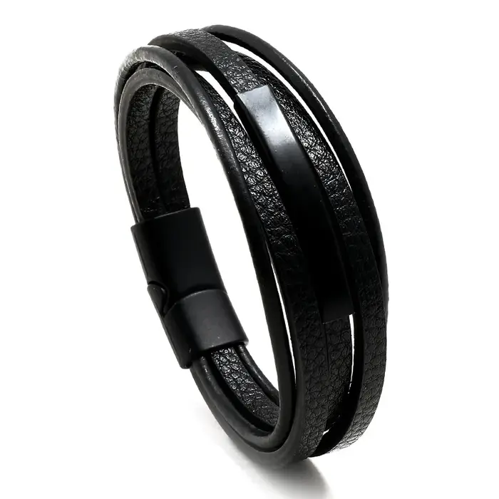 Bracelet tressé en cuir pour hommes