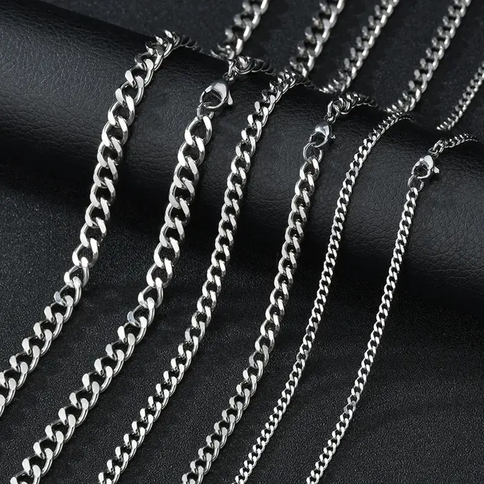 Hip Hop chaîne cubaine collier Rock acier inoxydable chaîne de base hommes collier Simple collier po