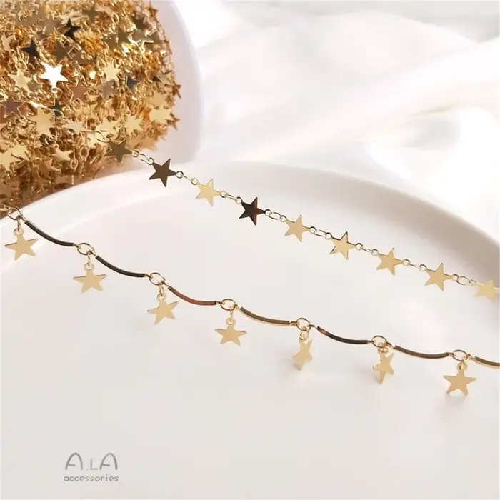 Chaîne étoile à cinq branches plaquée or 14K bracelet personnalisé accessoire de mode pour femmes occasions spéciales