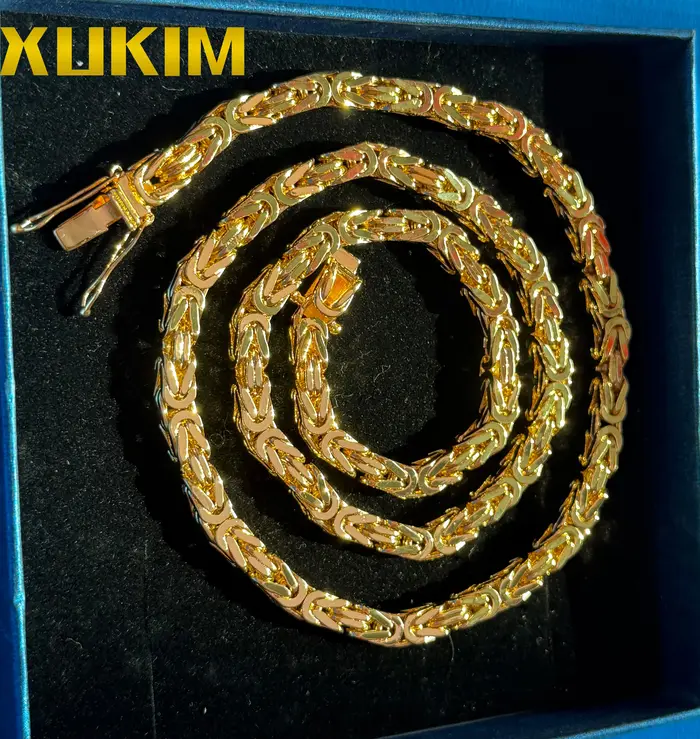Chaîne byzantine en or et argent élégante pour homme et femme pour parties et occasions spéciales