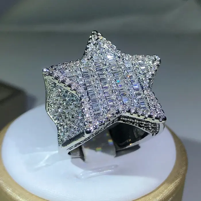 Bagues de luxe en argent 925 pour hommes/femmes