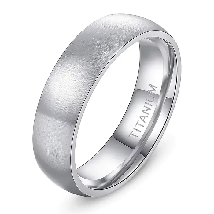 Tigrade 4/6/8mm brossé Simple couleur argent/noir bague en titane hommes minimaliste alliance bagues de fiançailles