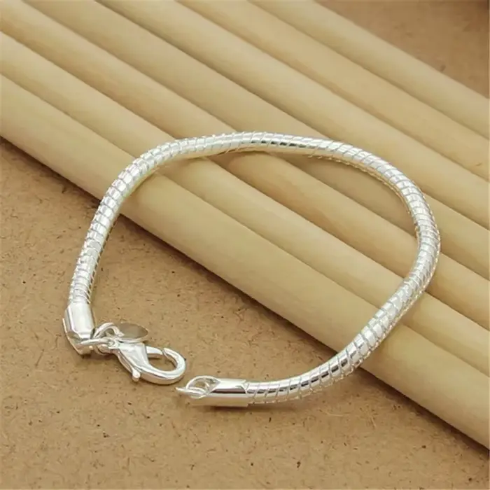 Bracelet à breloques en argent 925 élégant pour hommes et femmes, bijou moderne et noble pour occasions spéciales
