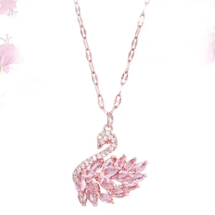 Zunderes-Collier en forme de collier rose, bijoux de cou élégants, décoration de cou, JOfzShaped