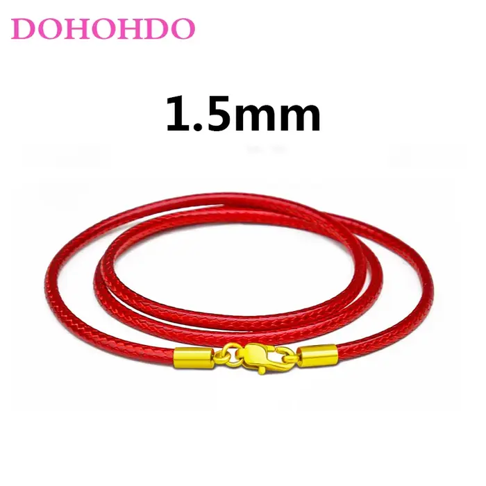 Top qualité 1.5mm 2mm 3mm collier cordon en cuir cordon cire corde chaîne avec fermoir en acier inoxydable pour collier à faire soi-même fabrication de bijoux