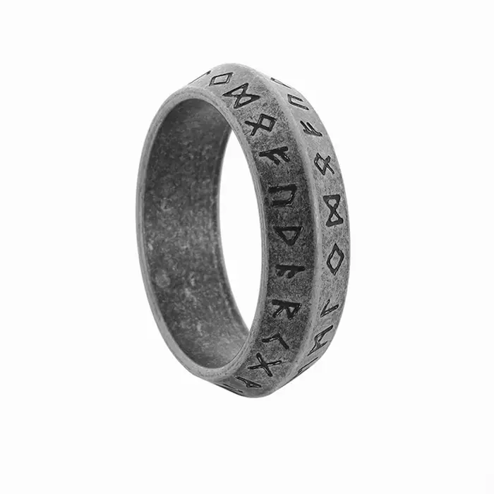 Bague Viking nordique Futhark Runes pour hommes