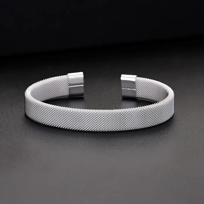 Bracelet fin en argent regardé 925 pour hommes et femmes