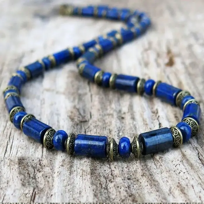 Collier de perles en hématite pour hommes, cadeau pour petit ami, collier noir