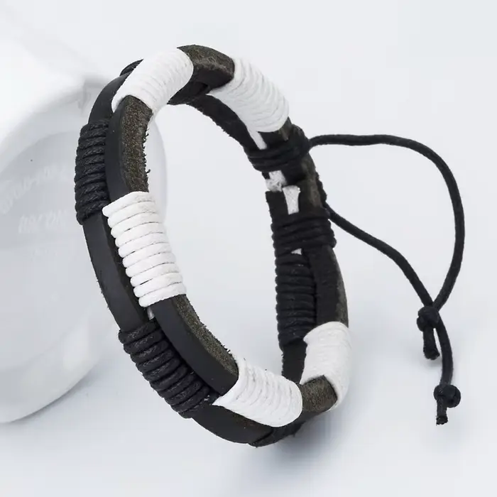 TYO nouvelle mode ancre en cuir hommes Bracelets bracelet populaire bricolage à la main tissage