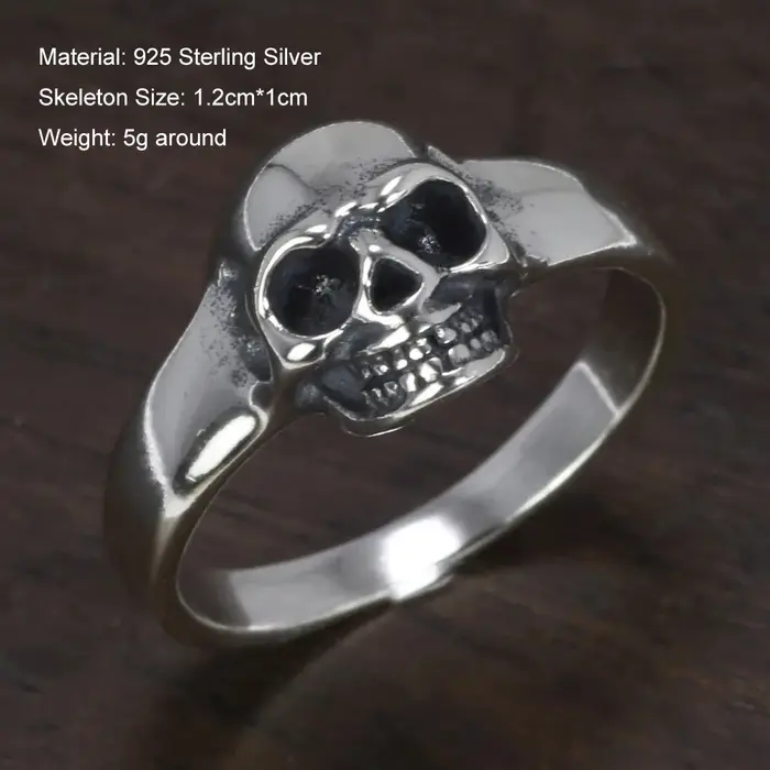 S925 Sterling Silver Vintage Modules Seton Ring for Men