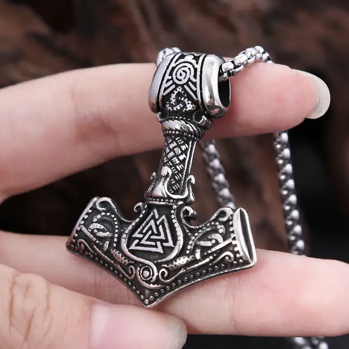 Collier pendentif marteau de Thor Viking vintage, colliers de la présidence, punk hip hop, collier Valknut nordique, amulette masculine, bijoux cadeaux, mode, vente en gros occasions spéciales