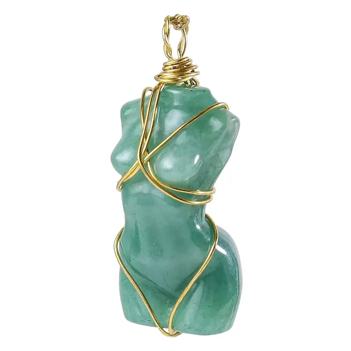 Décoration de modèle en cristal naturel fabriqué à la main, pendentif en roche sculptée, collier, bi