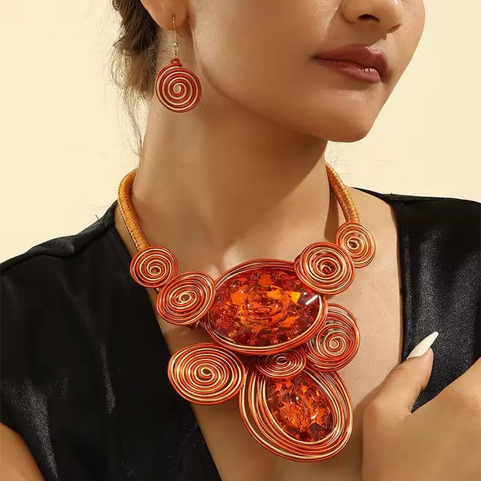 Ensemble de bijoux UDDEIN en fil d'aluminium style ethnique pour femmes occasions spéciales partys fêtes et cadeaux