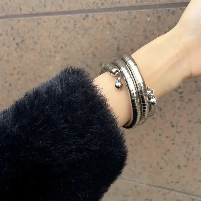 Bracelet extensible en Agate noire