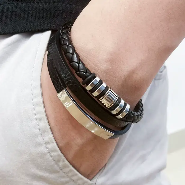 Bracelets en cuir tendance pour hommes