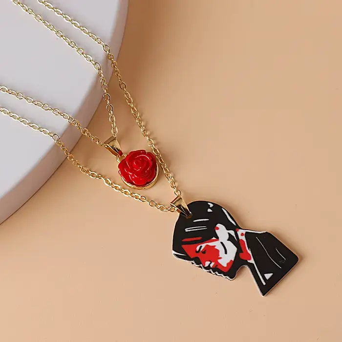 Rock Band My Chemical Romance Cosplay collier groupe de musique MCR trois acclats Rose unisexe ras du cou pendentif bijoux accessoires accessoires