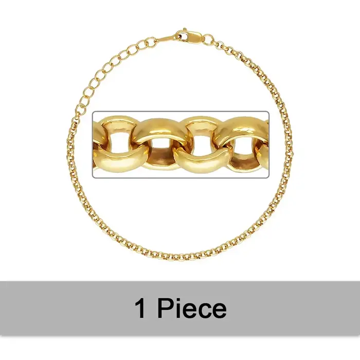 Bracelet chaîne Rolo Gold Filled en or 14 carats maillons élégants pour femme 16 cm bijoux de qualité durable
