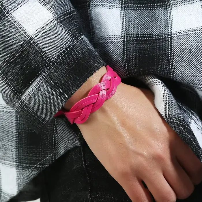 Bracelet en cuir réglable pour hommes et femmes
