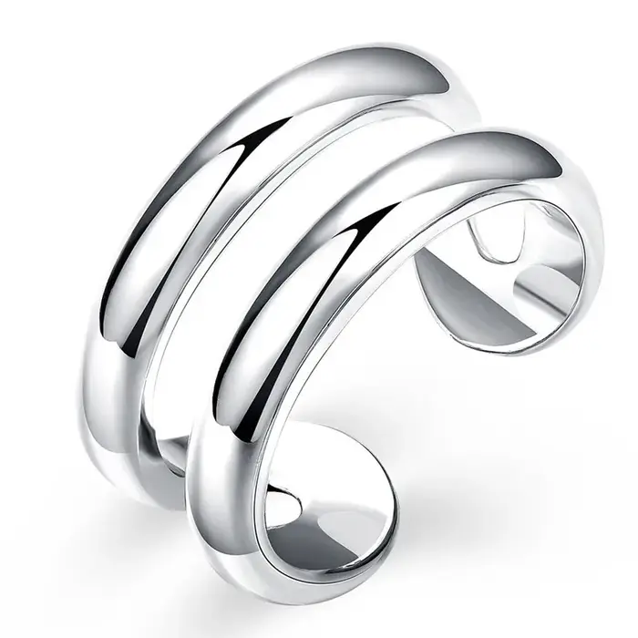 Bague couleur argent unisexe