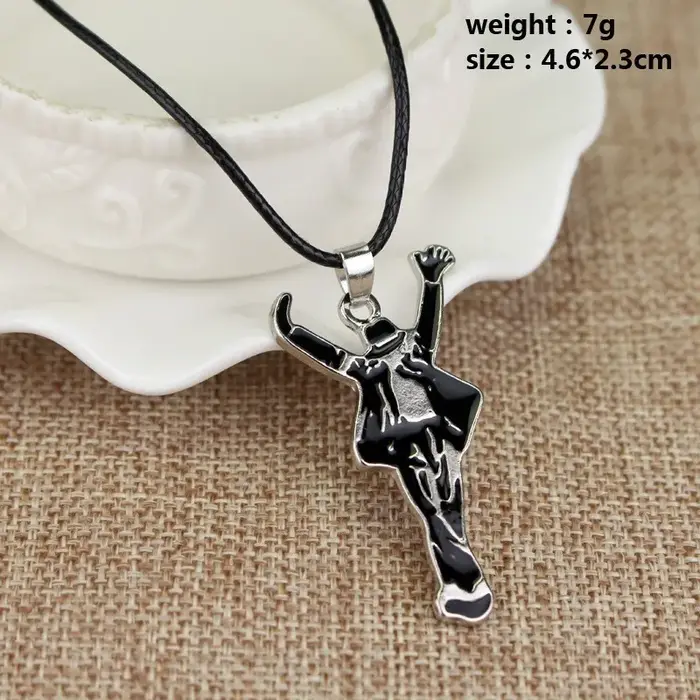 Collier Michael Jackson BAD, Pendentif MJ Classique Rock Roll Intemporel, Bijou Punk Tendance, Cadea